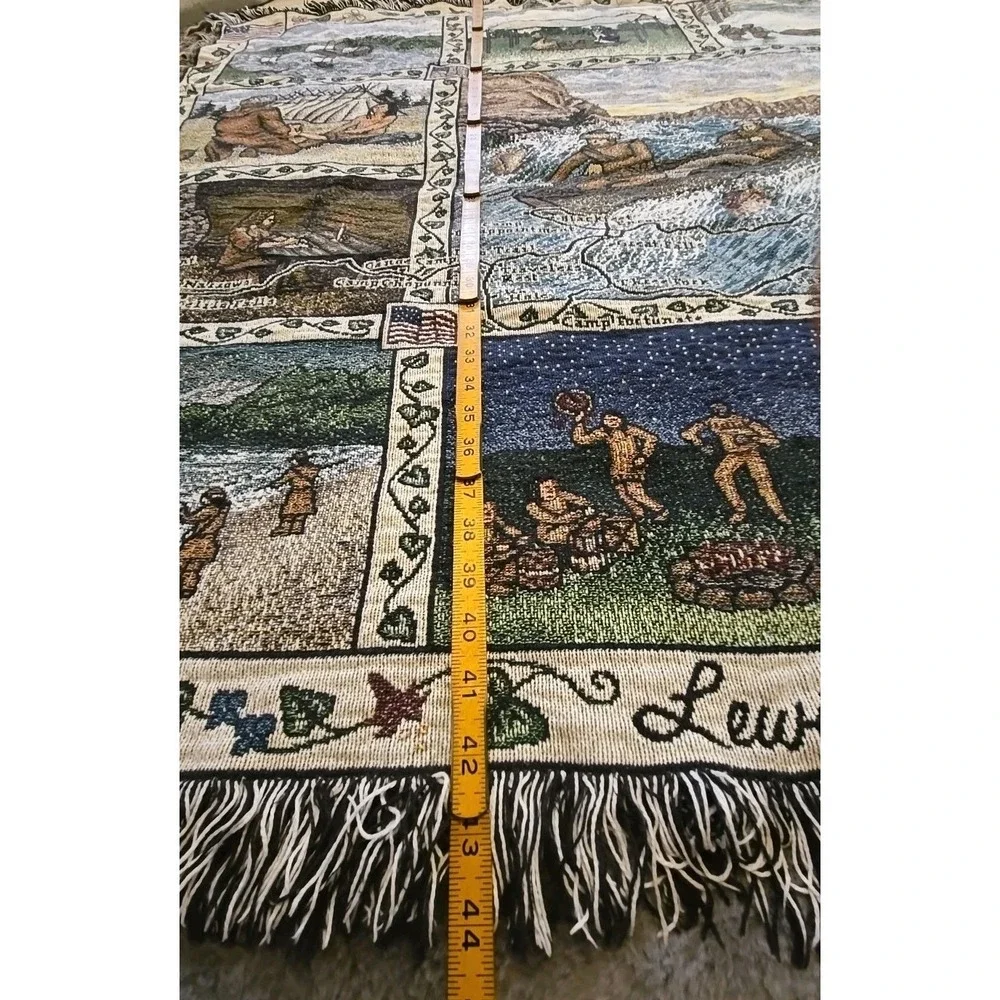 Lewis & Clark Corps Of Discovery Afghan Throw Mill Street Design Woven Tapestry